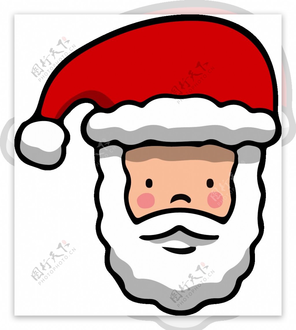卡通圣诞老人头像PNG元素