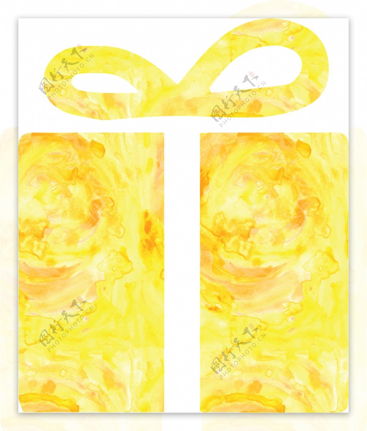 黄色礼盒卡通透明素材