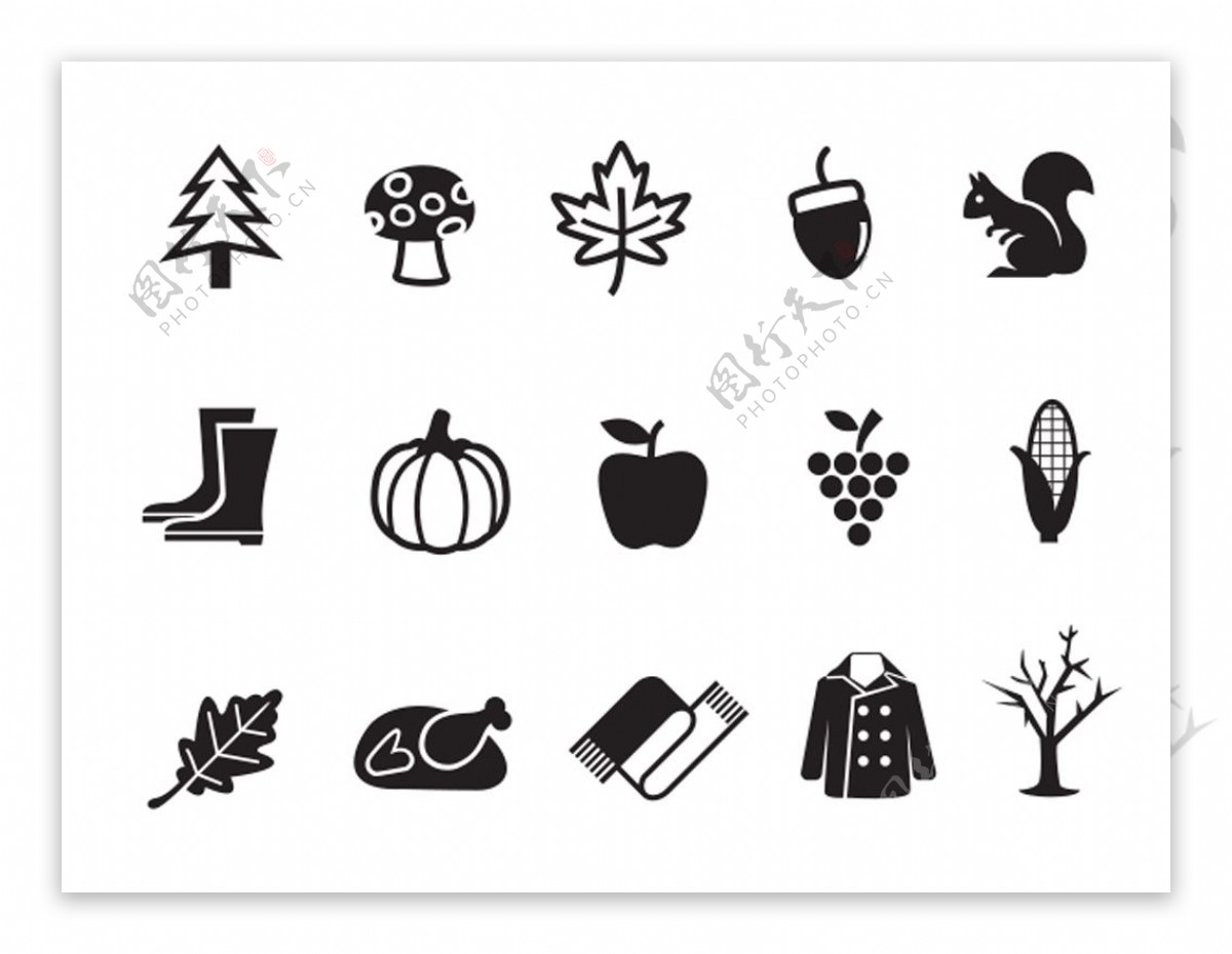 15款黑色秋季图标icon