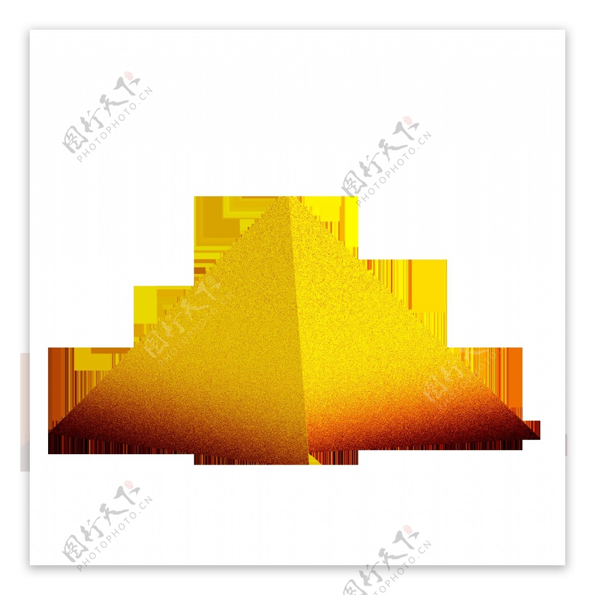 立体几何黄色三角png元素