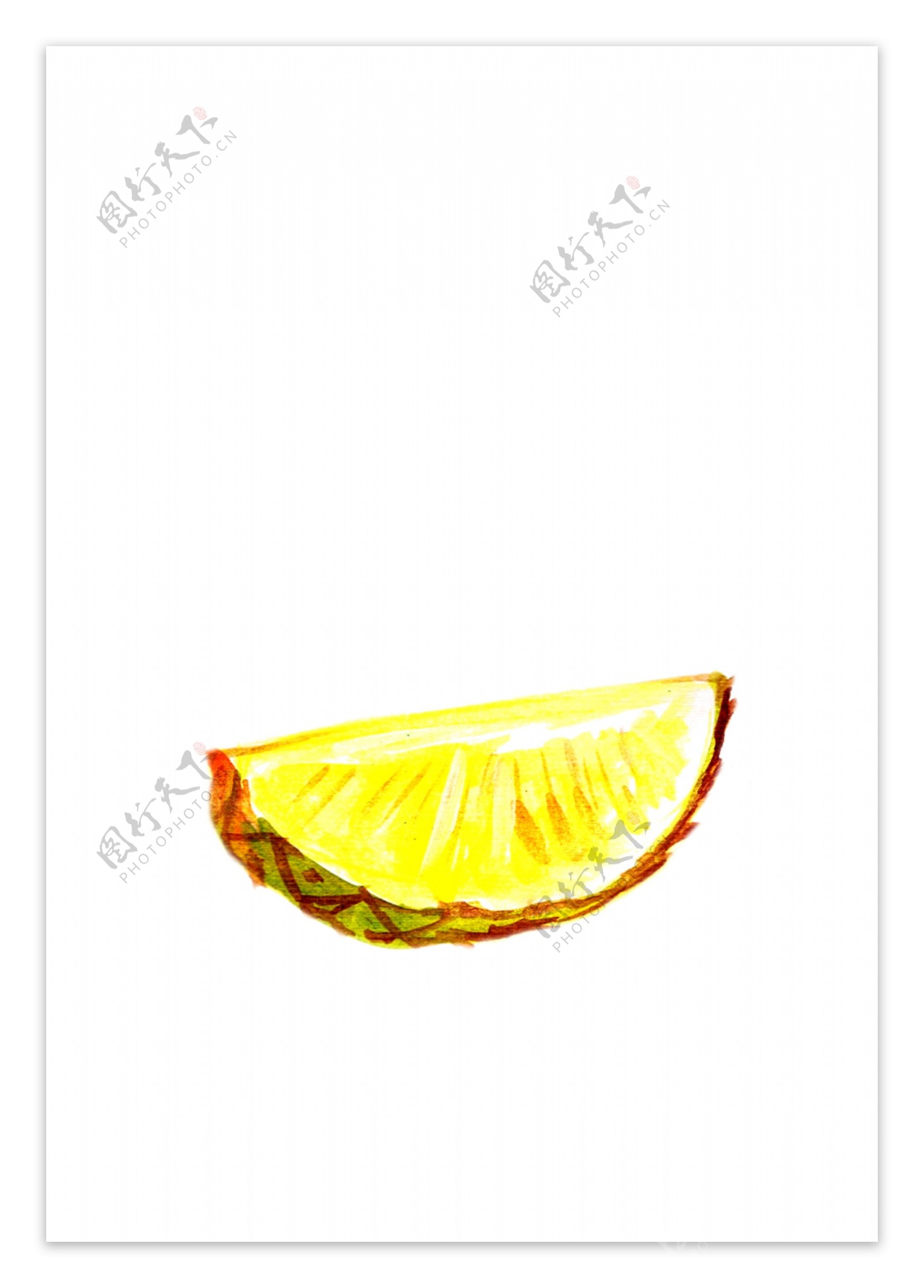 手绘水彩版一块菠萝psd源文件