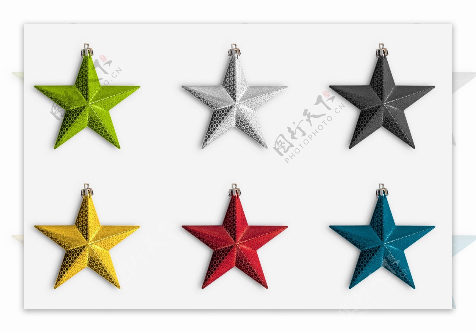六种颜色星星装饰挂件psd源文件