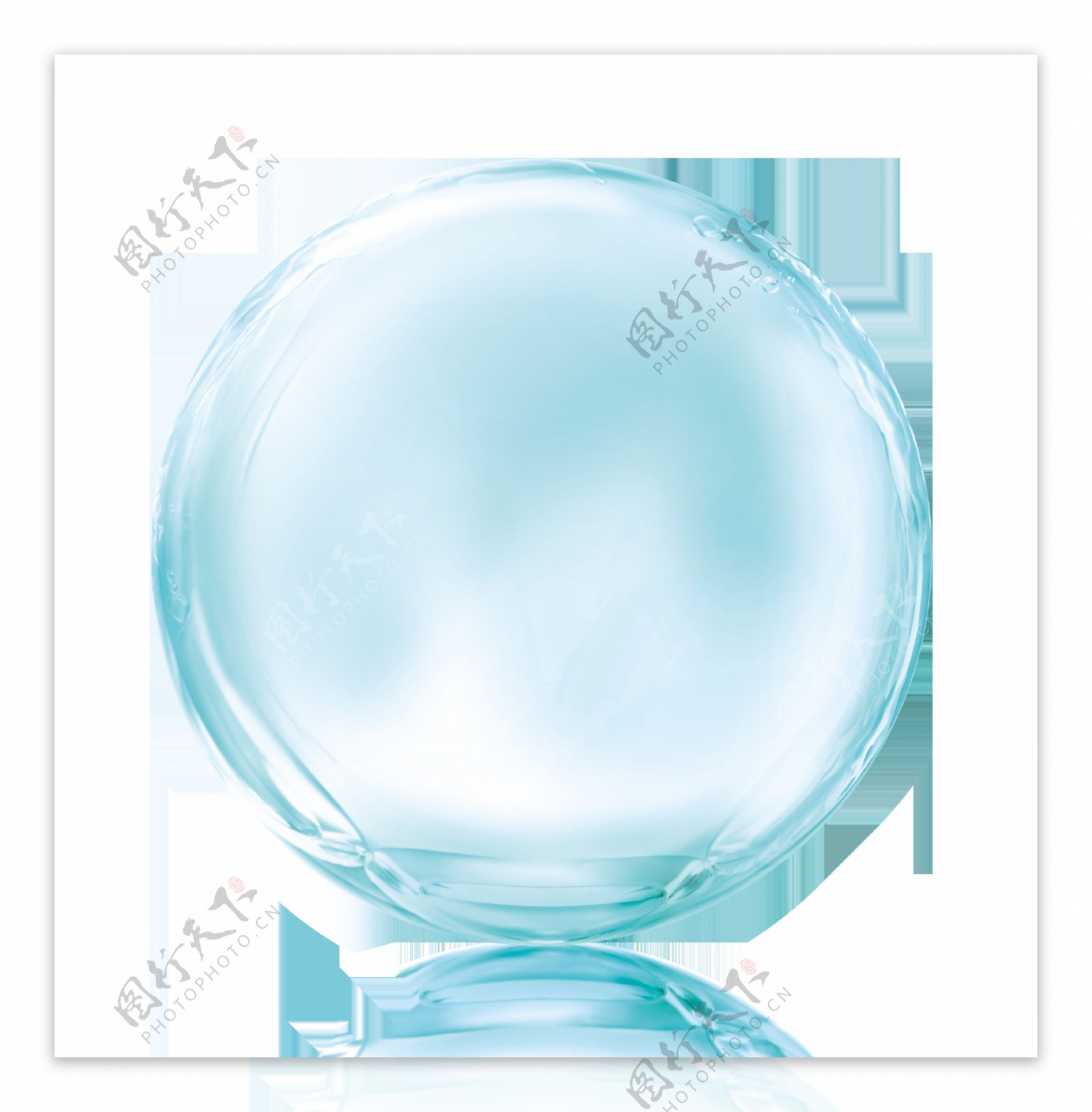 蓝色圆球透明素材