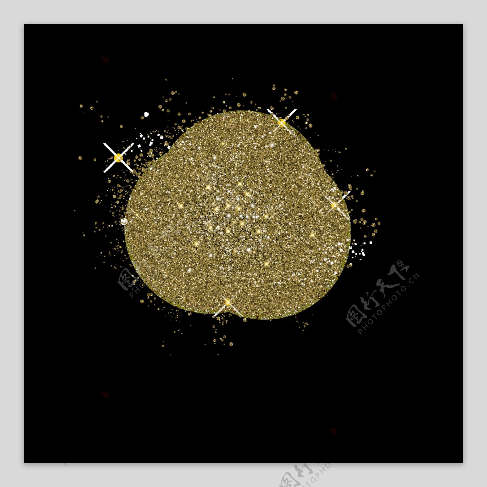 金色粉尘沙粒粉末粒子装饰PNG素材