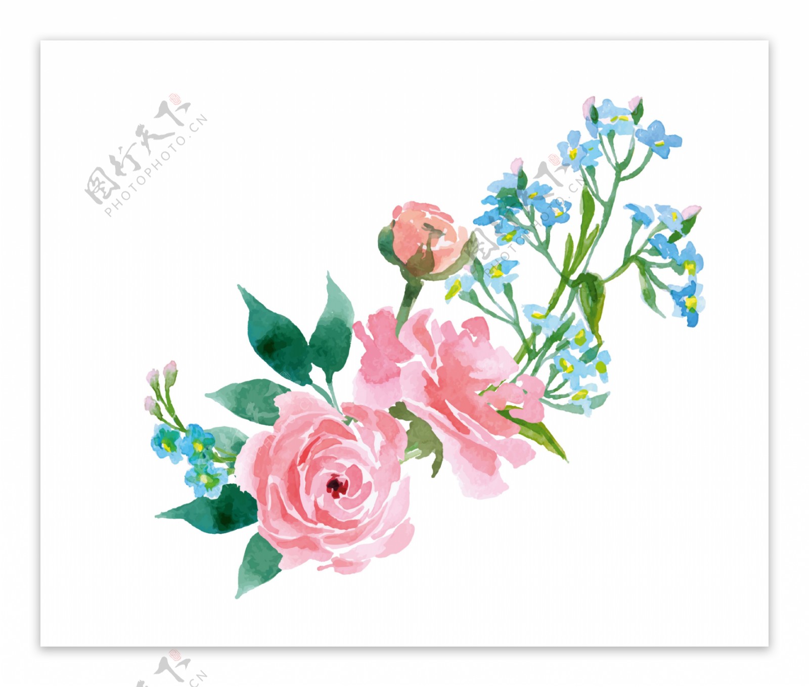 粉蓝花蕊透明装饰素材
