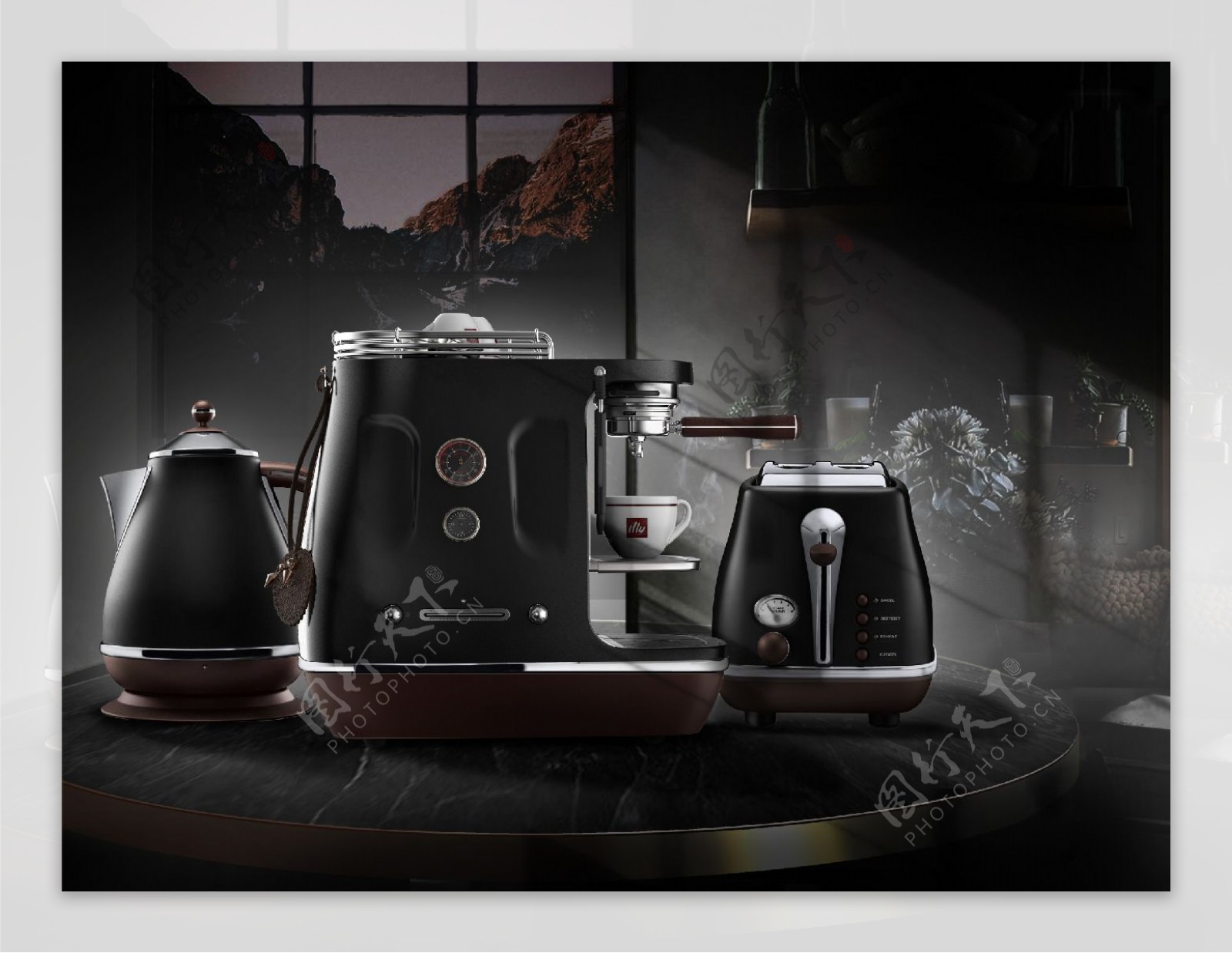 黑色高档咖啡机设计