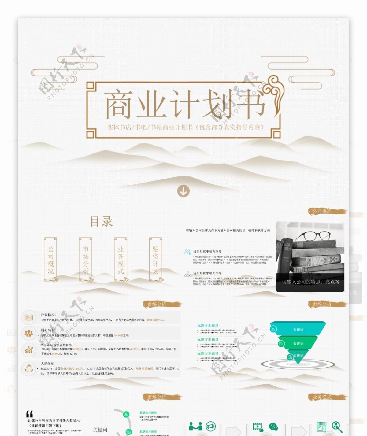 黄色复古中国风商业计划书PPT模板
