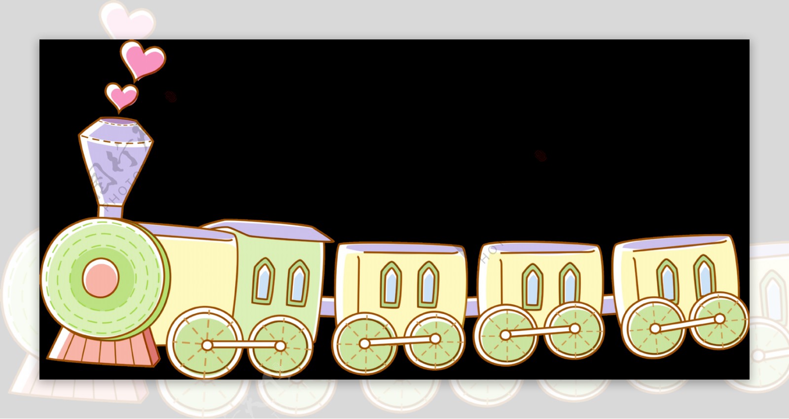 童趣小火车装饰元素