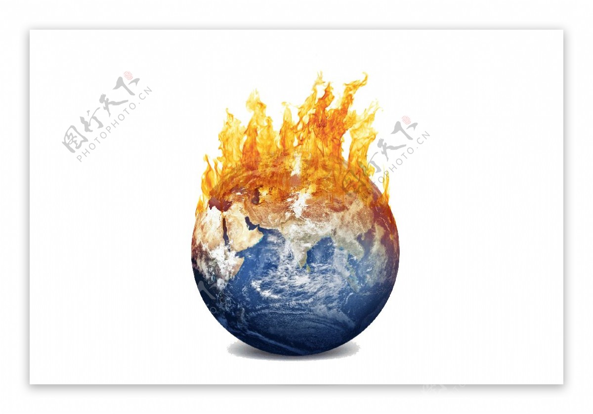 卡通燃烧地球png元素