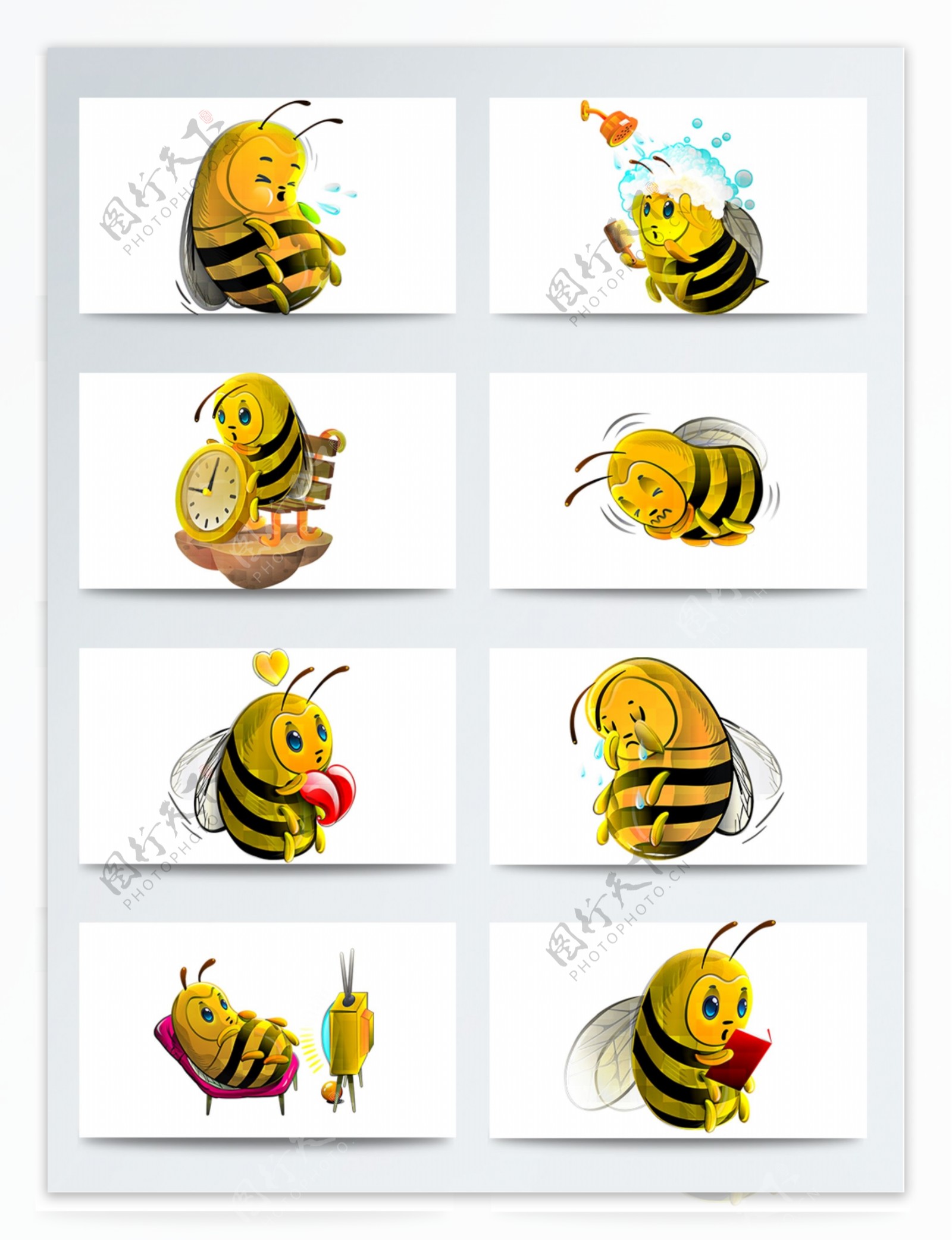 3D高清立体小蜜蜂图标素材
