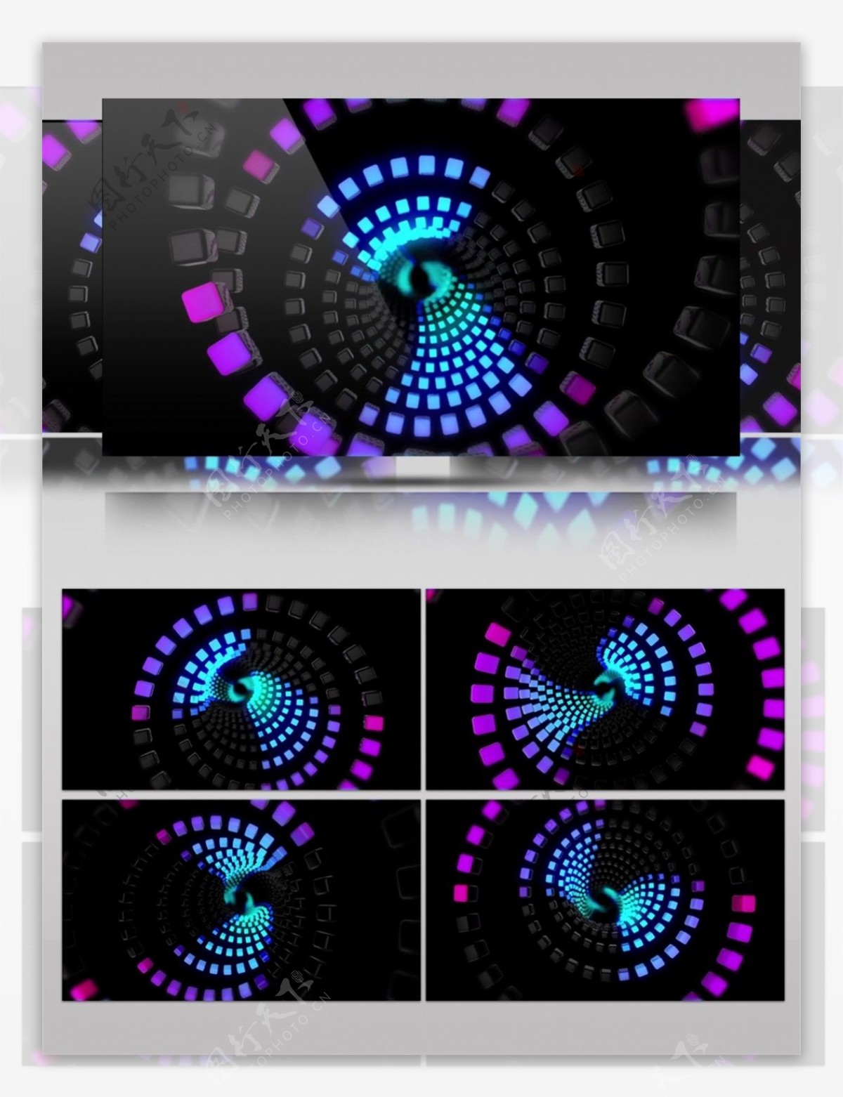 紫色螺旋隧道动态视频素材