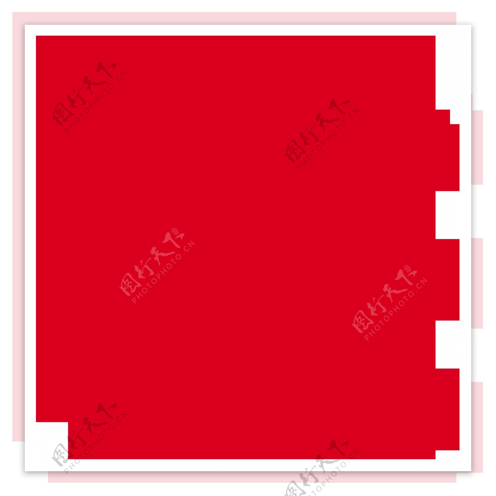 红色几何抽象方块png元素