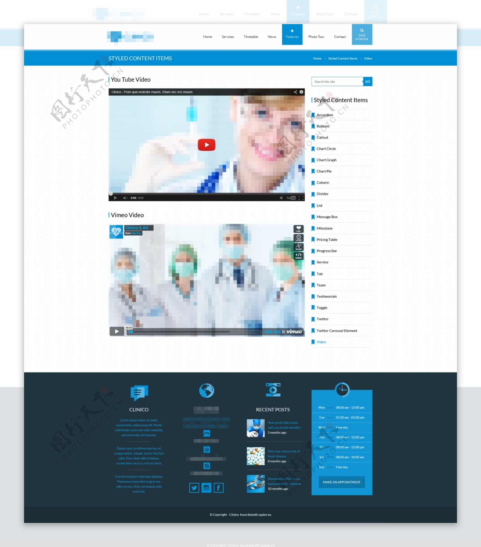 蓝色的企业科技医疗医院网站之视频介绍