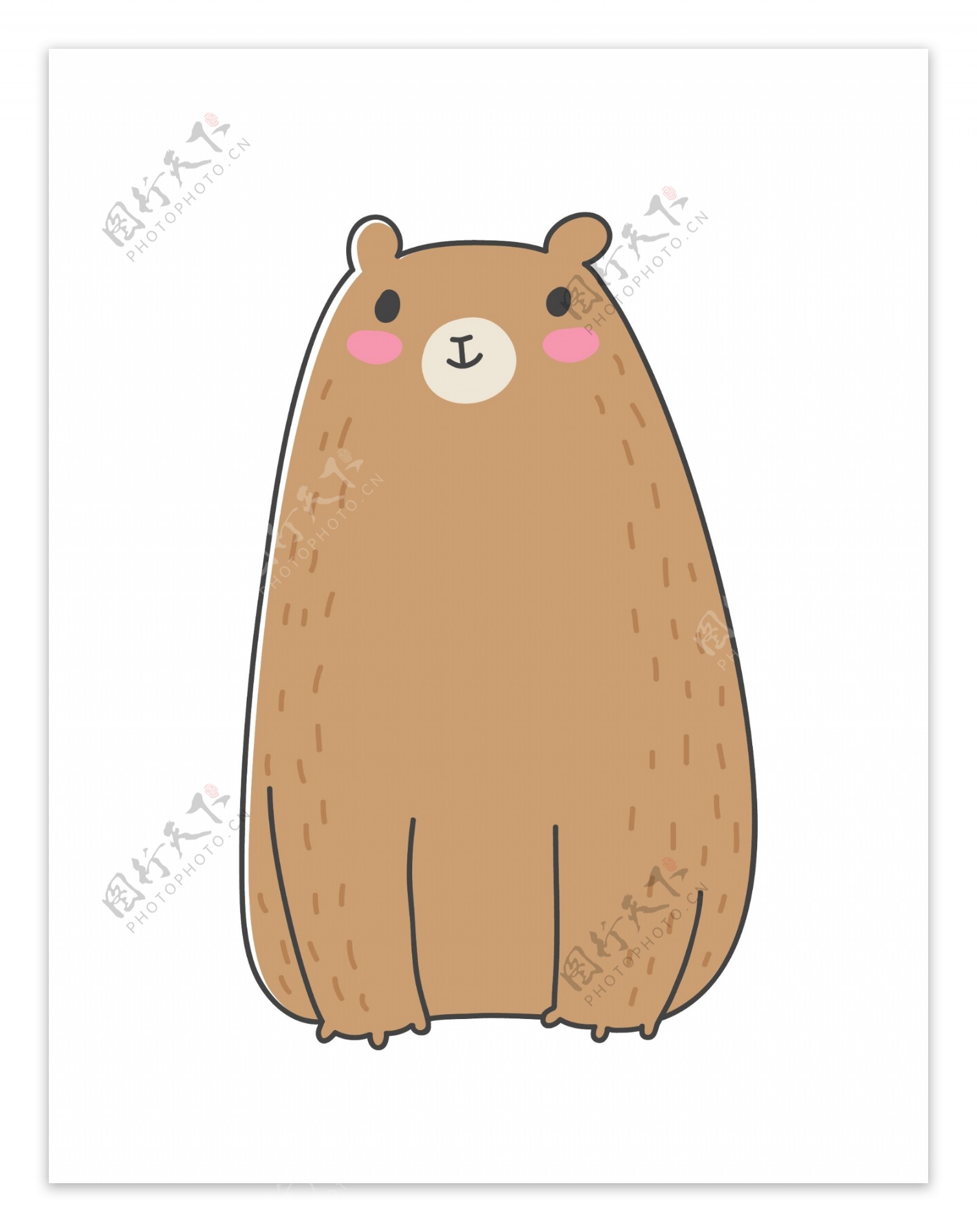 手绘一只可爱的熊矢量素材
