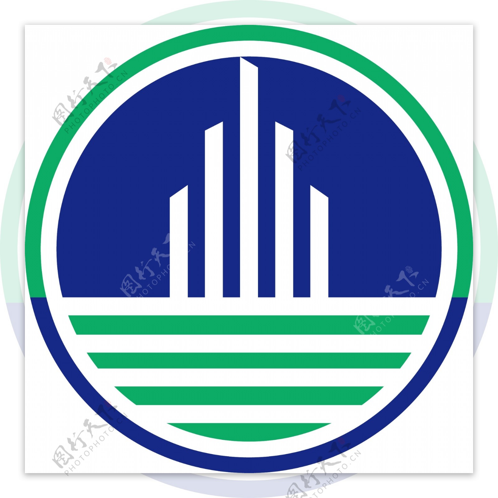 圆形条状建筑图案logo