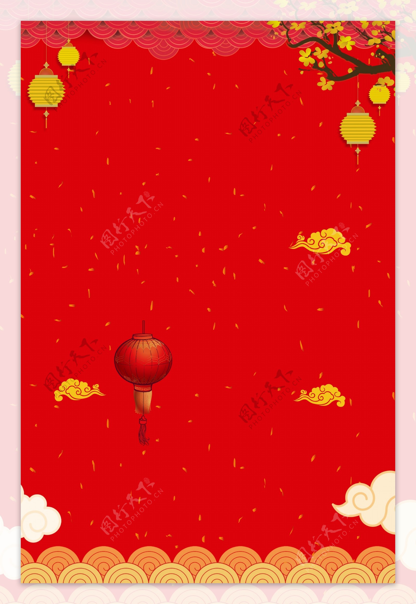 红色喜庆狗年海报背景设计