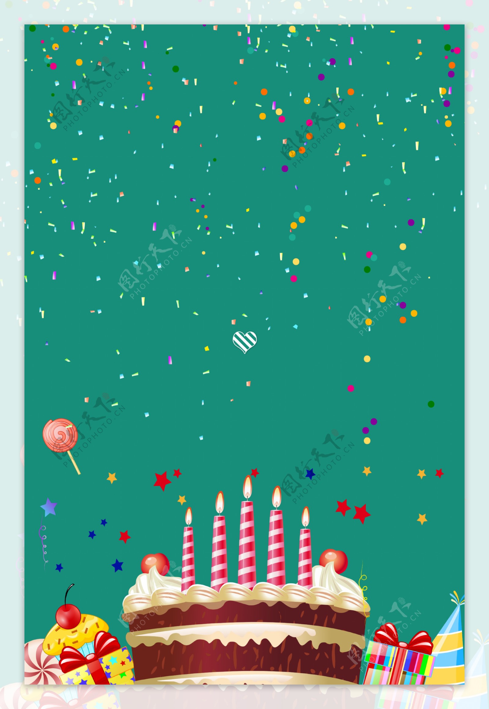 生日快乐蛋糕促销海报背景