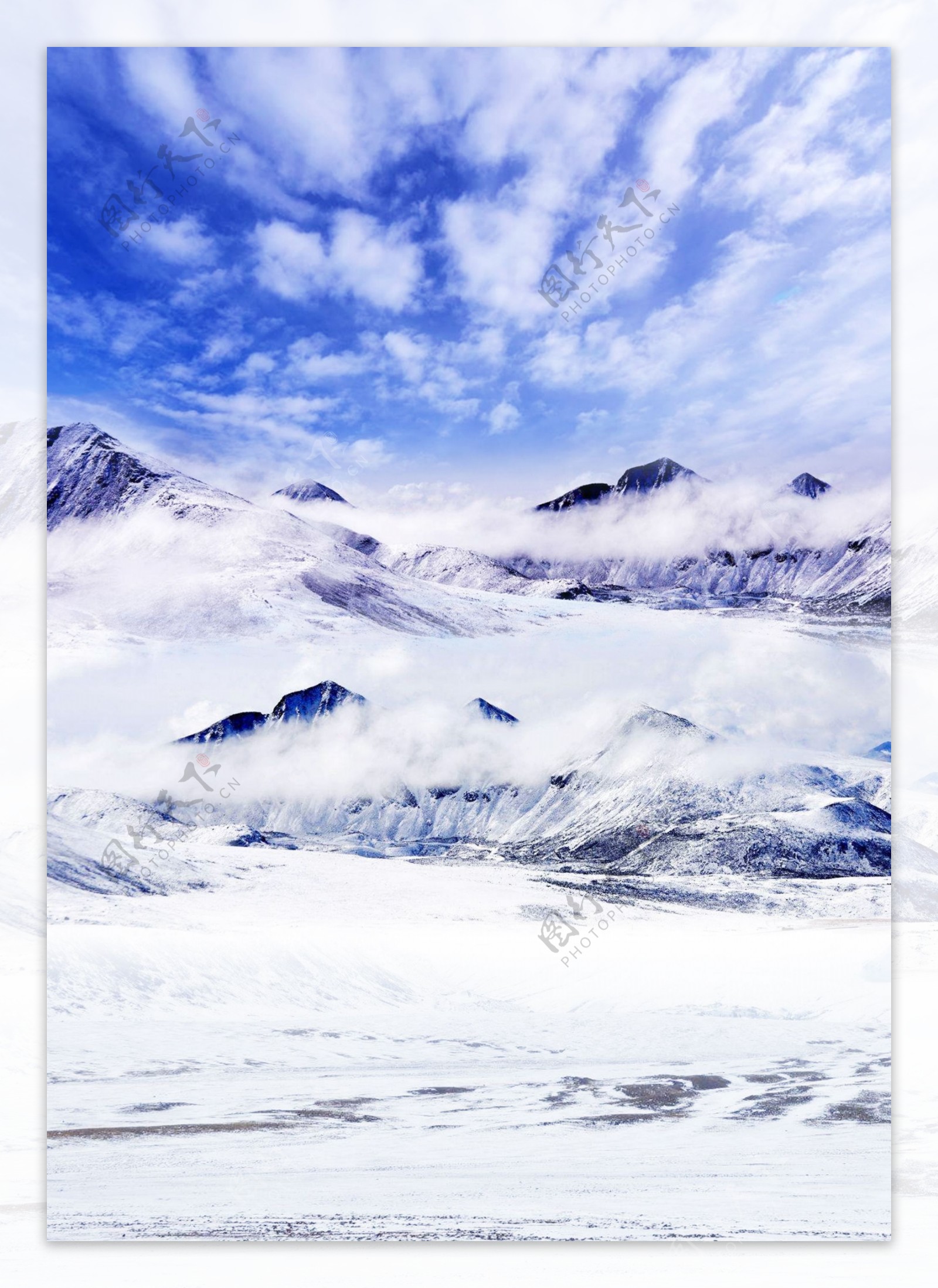 西藏雪山广告背景