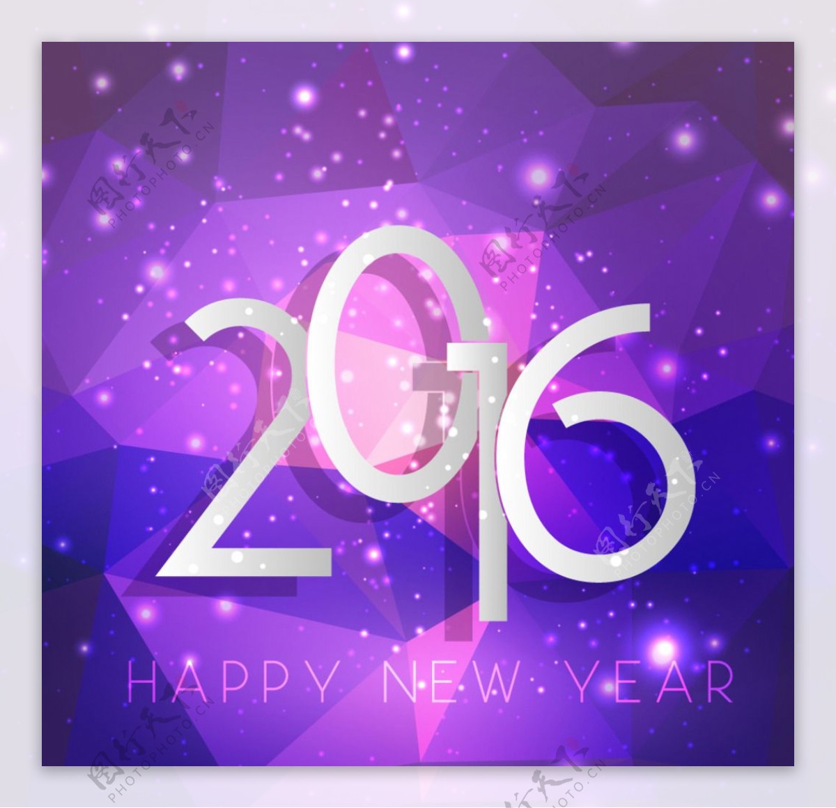 紫色几何新年背景