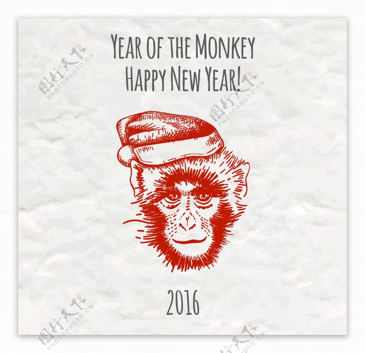 手绘新年猴子背景