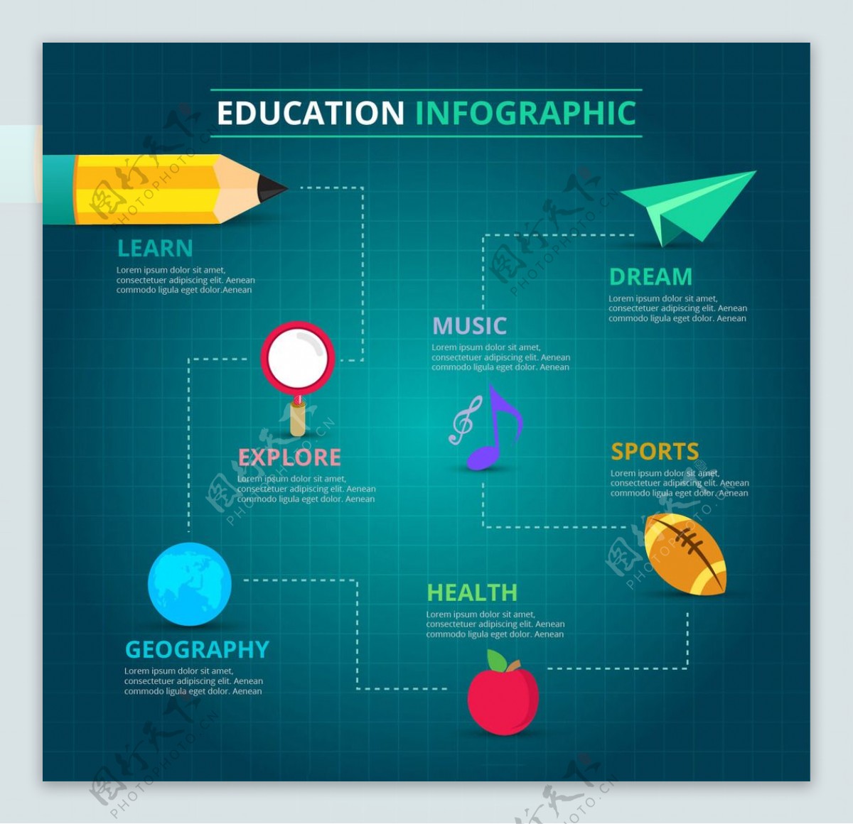 彩色教育信息图表