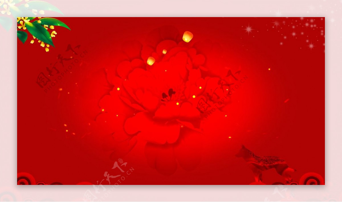 红色喜庆新年海报背景