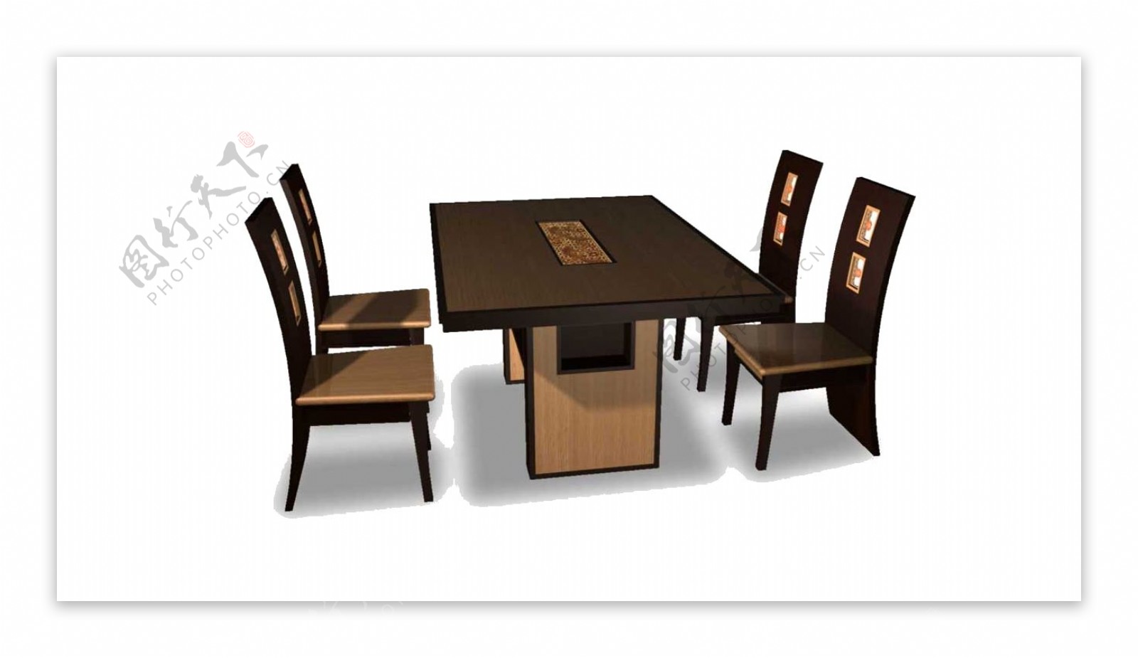 棕色餐桌椅子png元素