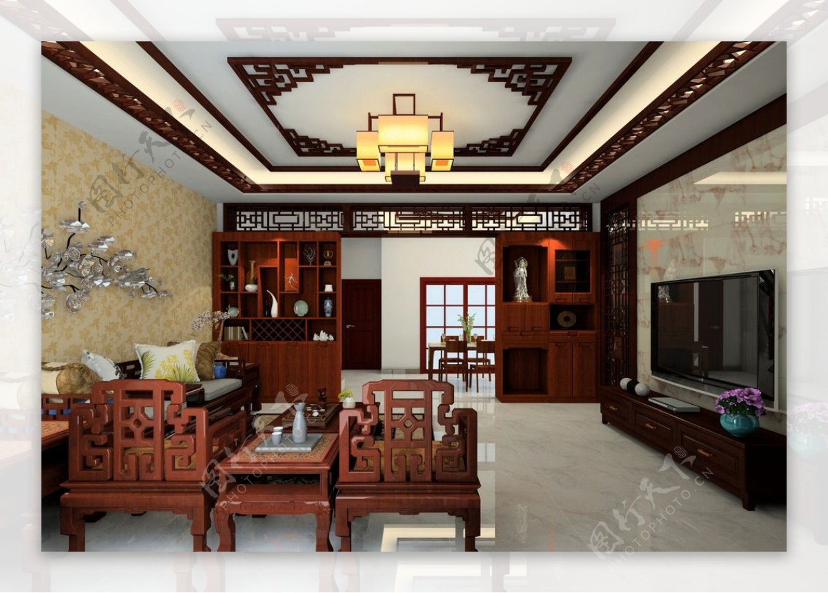 中式别墅大厅