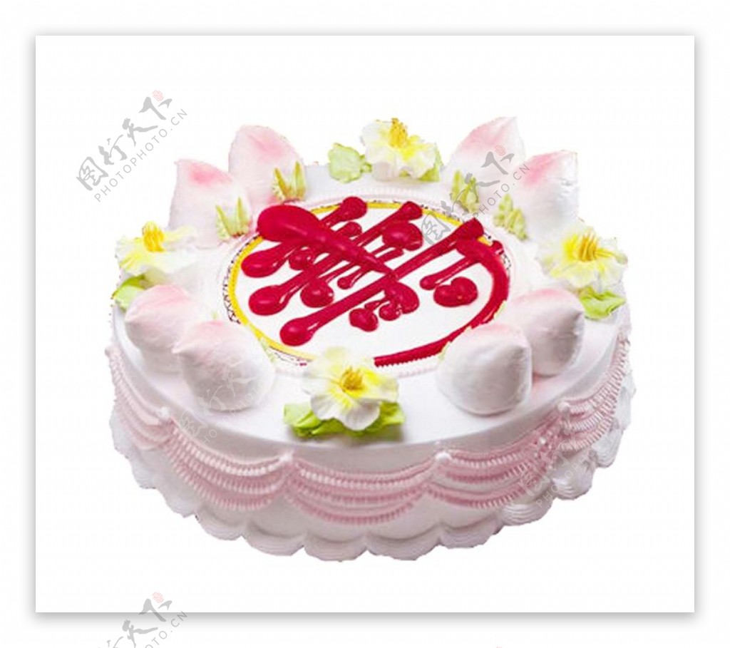 白色寿字生日蛋糕元素