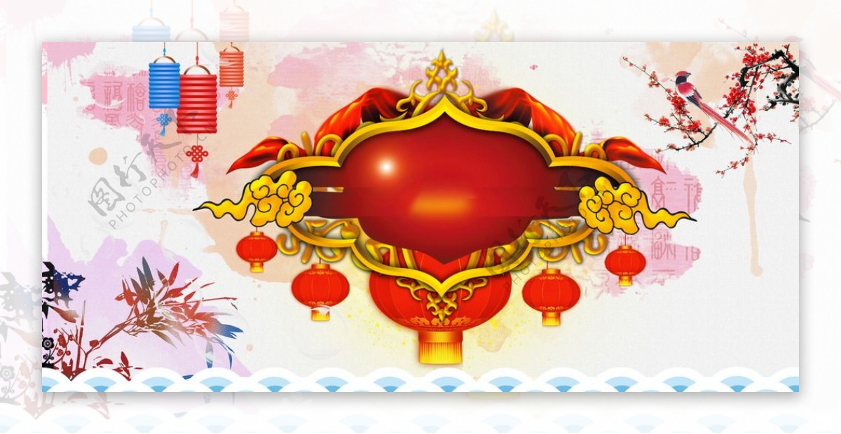 中国风新年春节海报背景素材