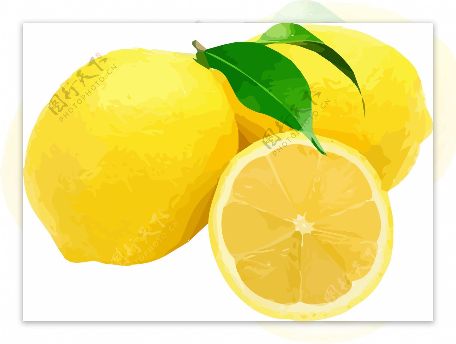 插画手绘黄色柠檬矢量元素水果素材矢量图案