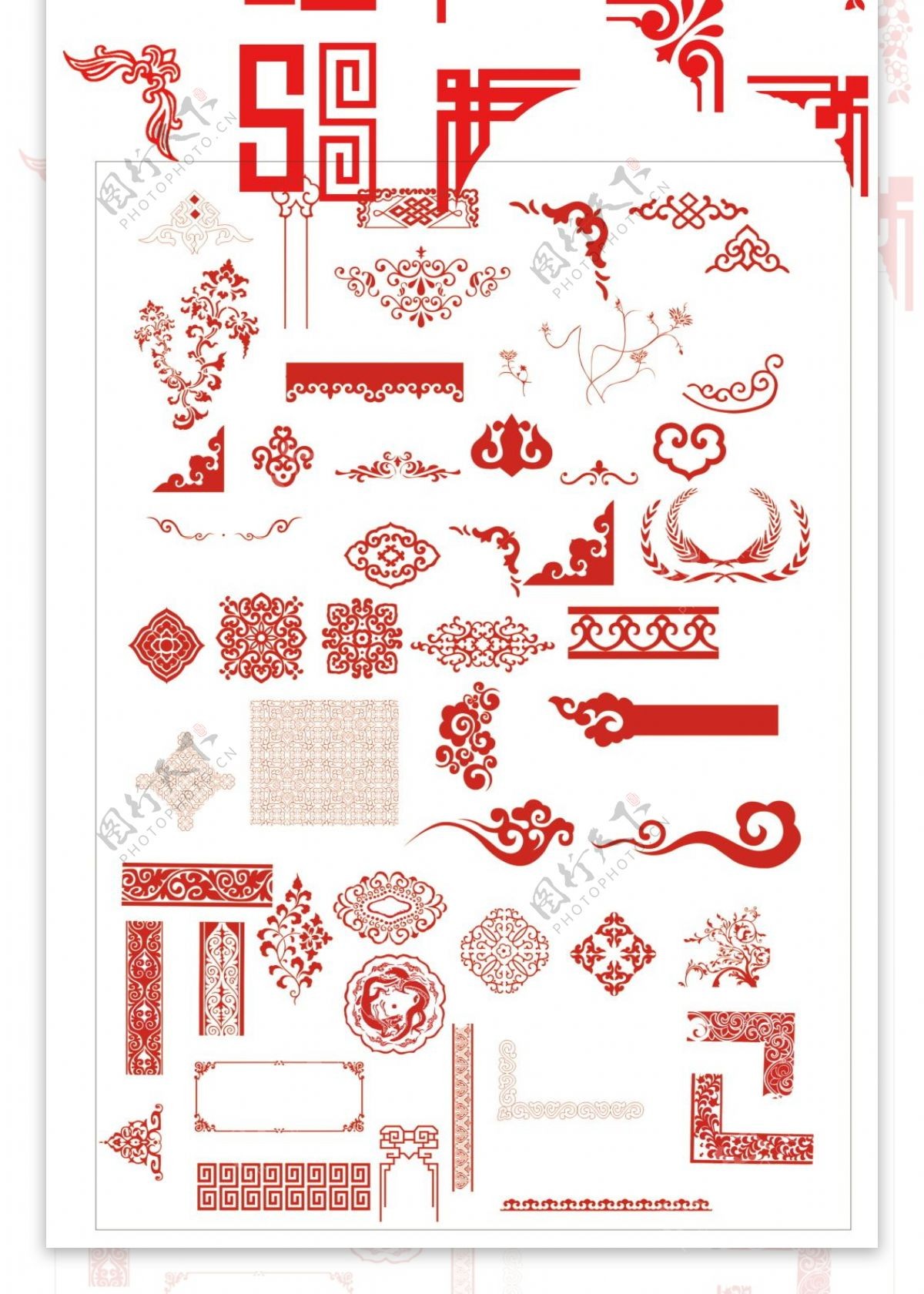 红色传统节日边框元素设计