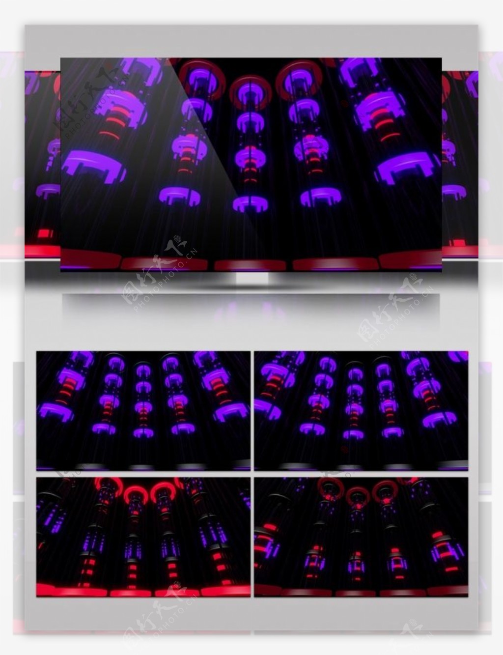 紫色光束灯笼动态视频素材