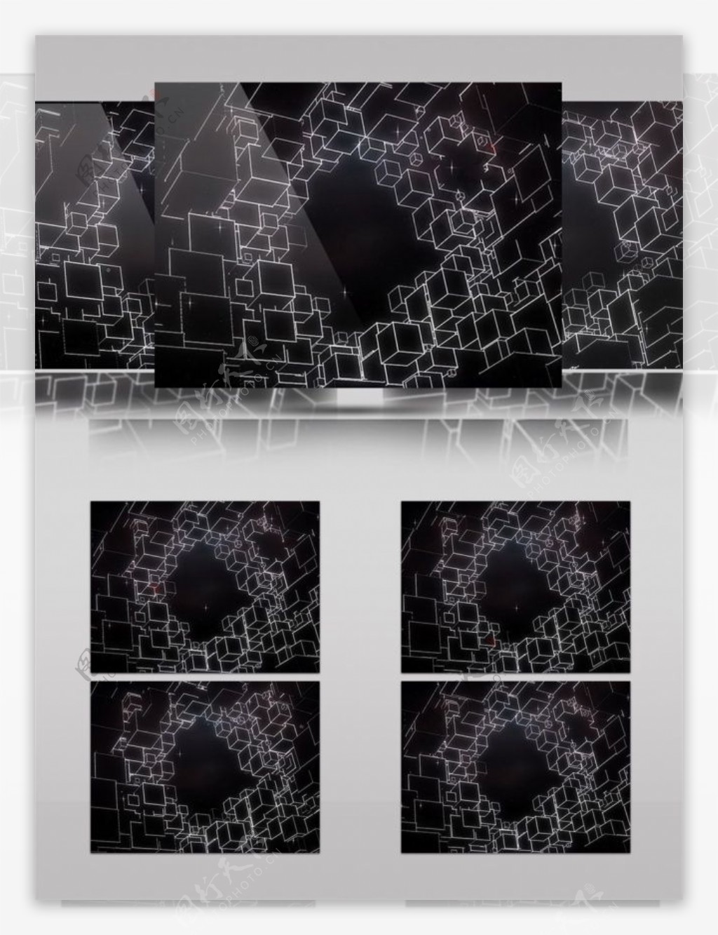 白色光束方块动态视频素材