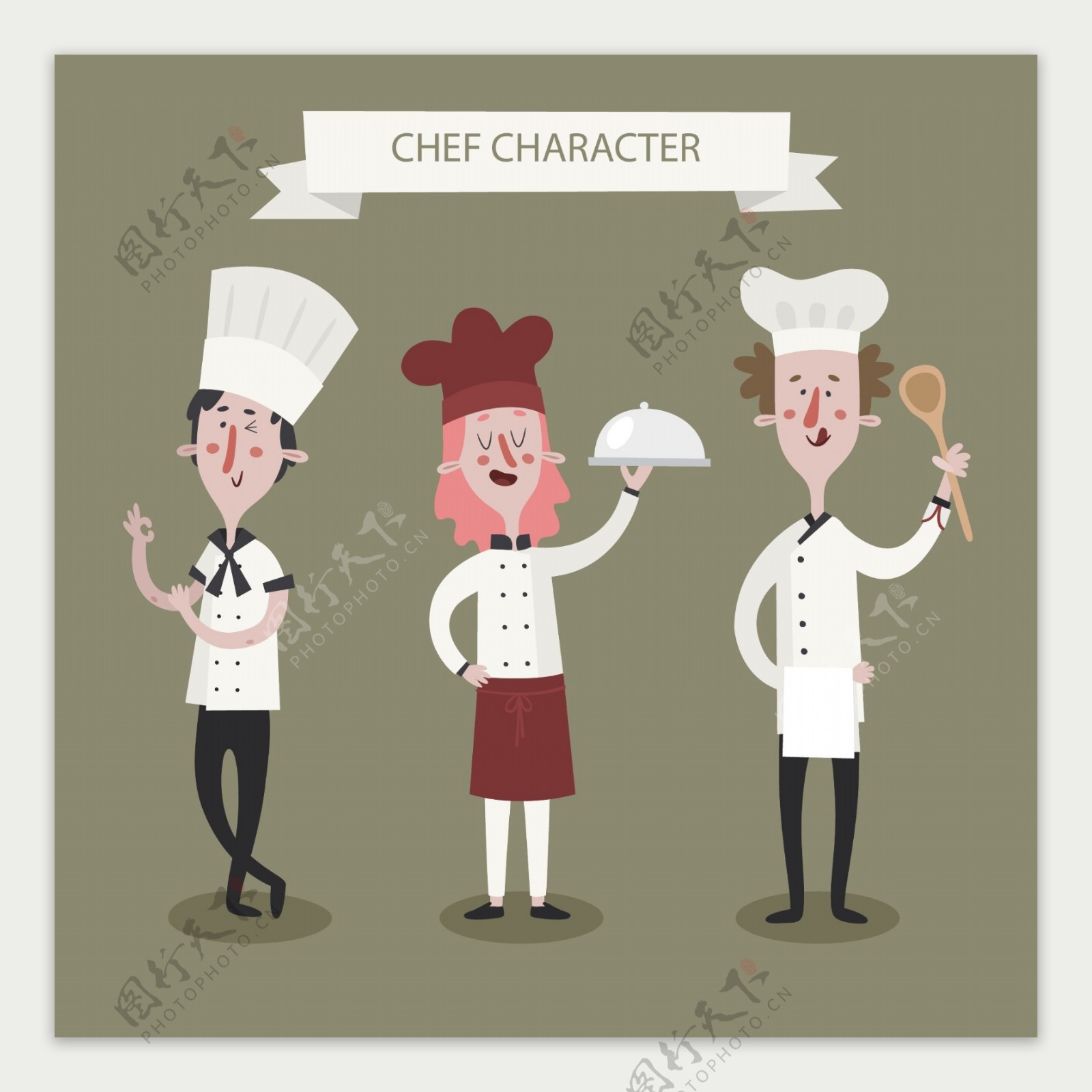 卡通创意厨师插画