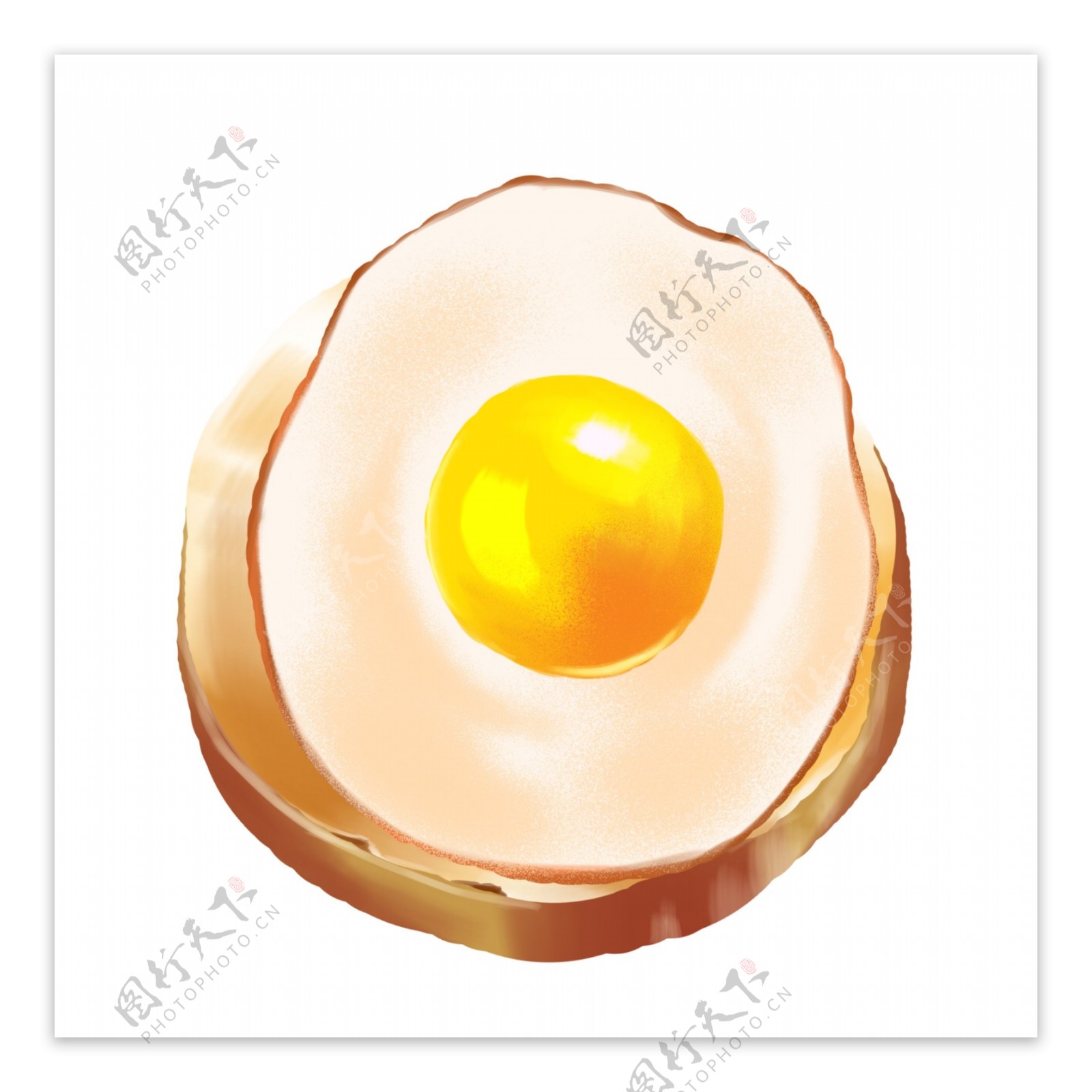 手绘鸡蛋肉橘黄色可商用元素