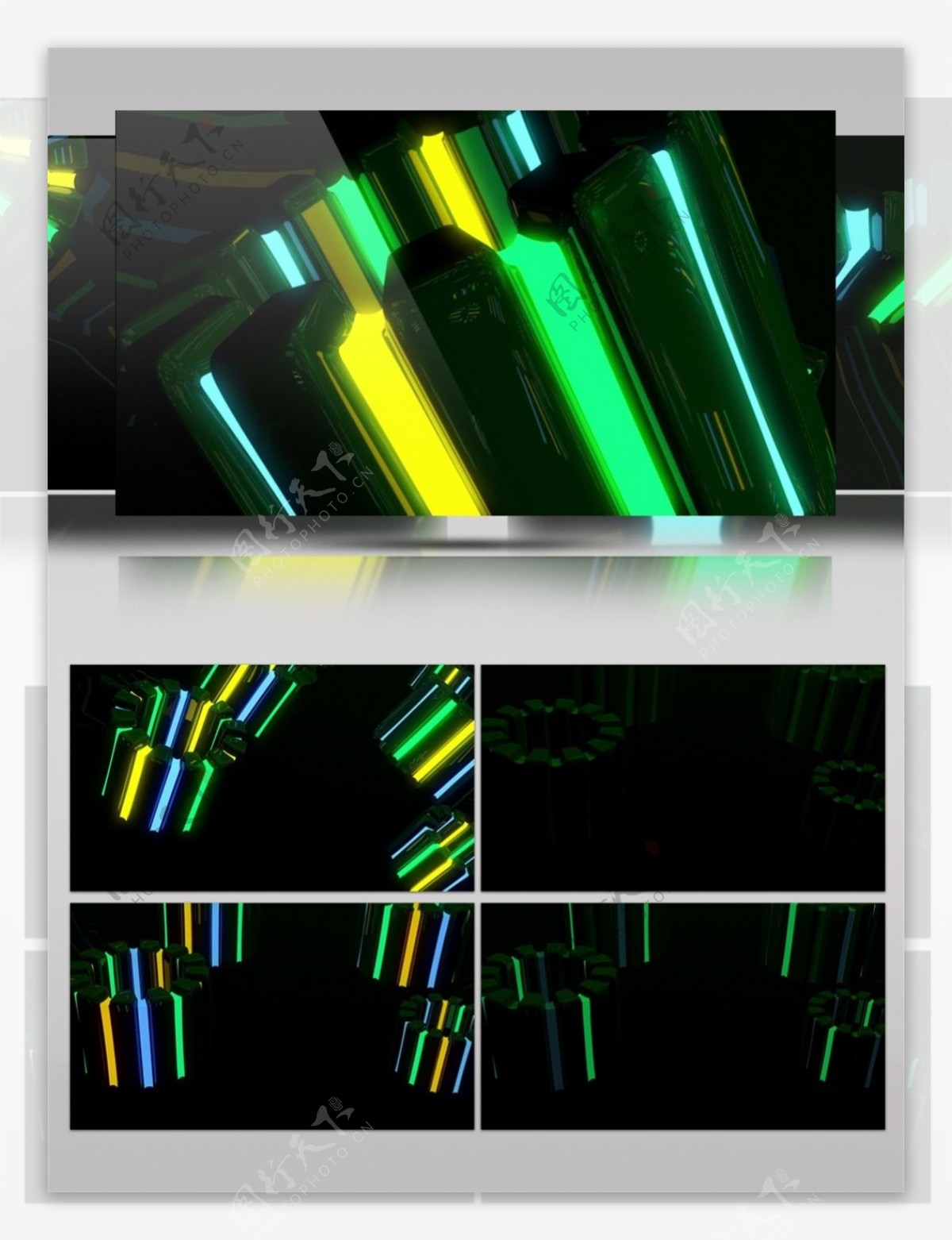 绿色迷幻光束动态视频素材