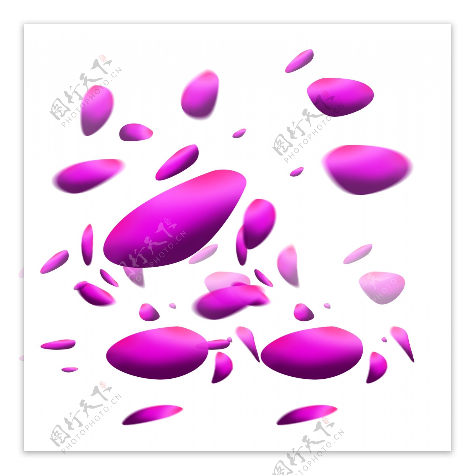 飘落散落的紫色花瓣素材