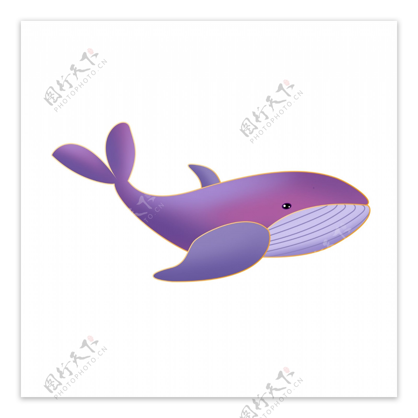 一只粉色的可爱鲸鱼卡通元素