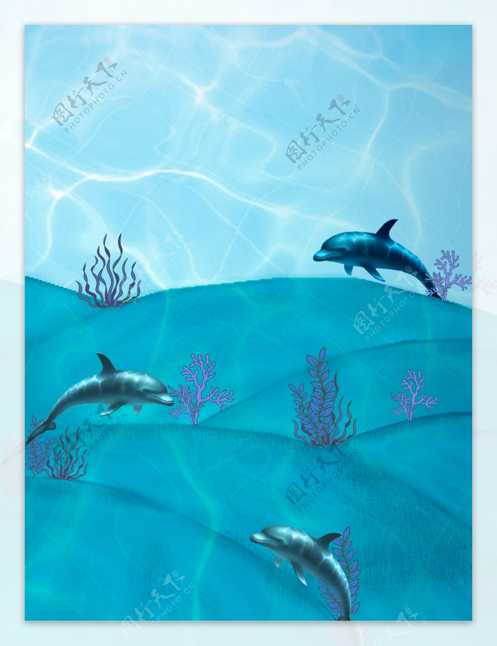海底海豚景色设计