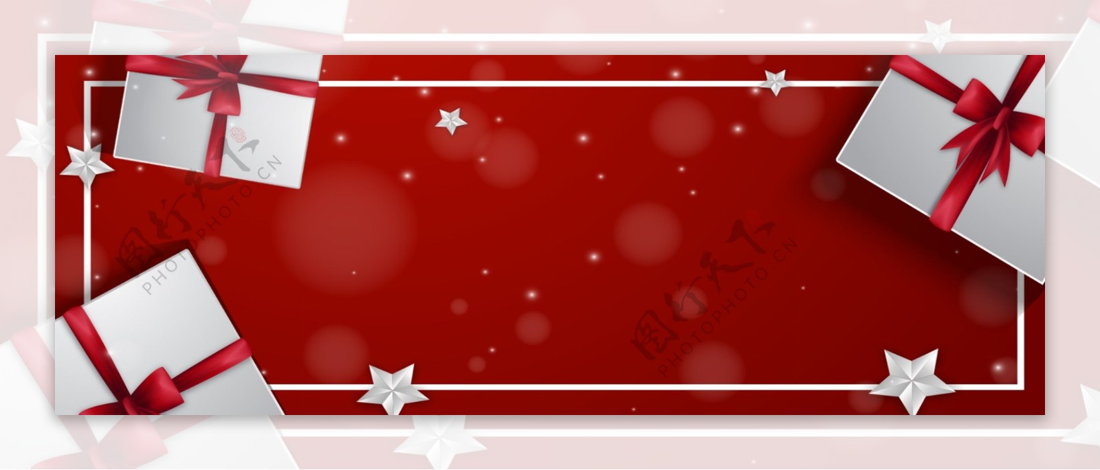 红色圣诞节礼物盒背景