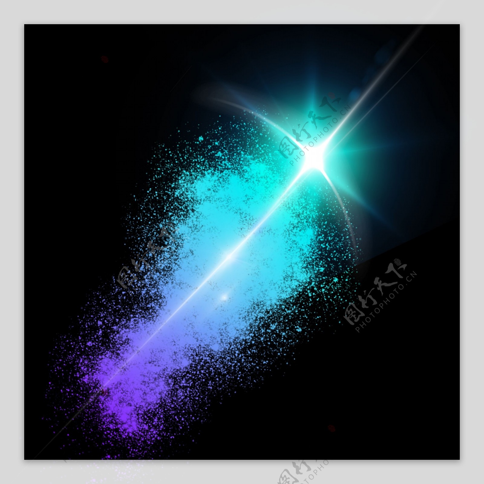 光效星球光线蓝紫渐变简约发光装饰元素设计