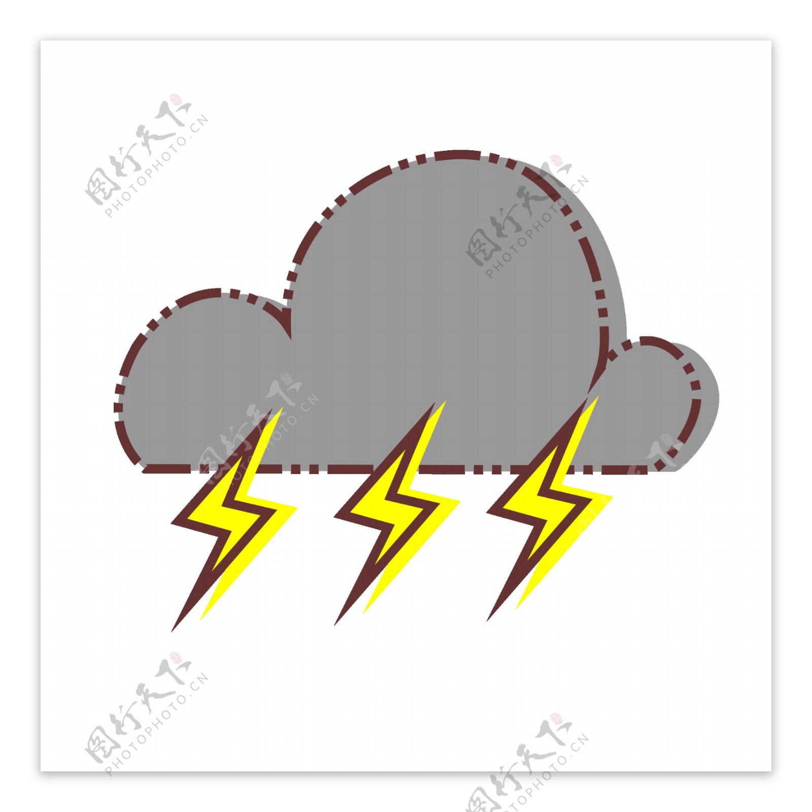 雷闪电MBE天气卡通可爱设计矢量元素