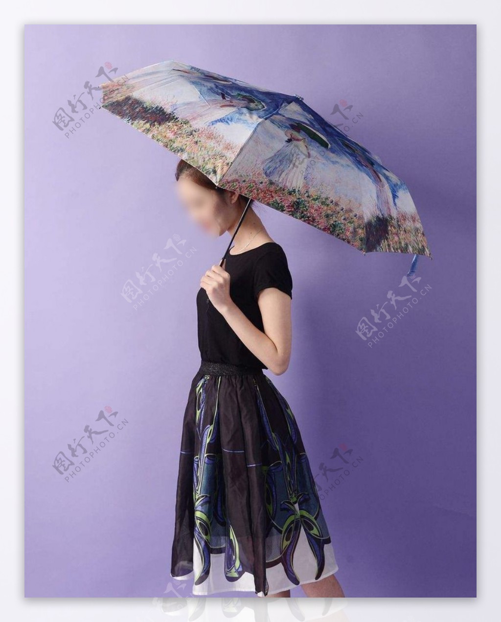 打伞的美女油画图片素材-编号26408368-图行天下