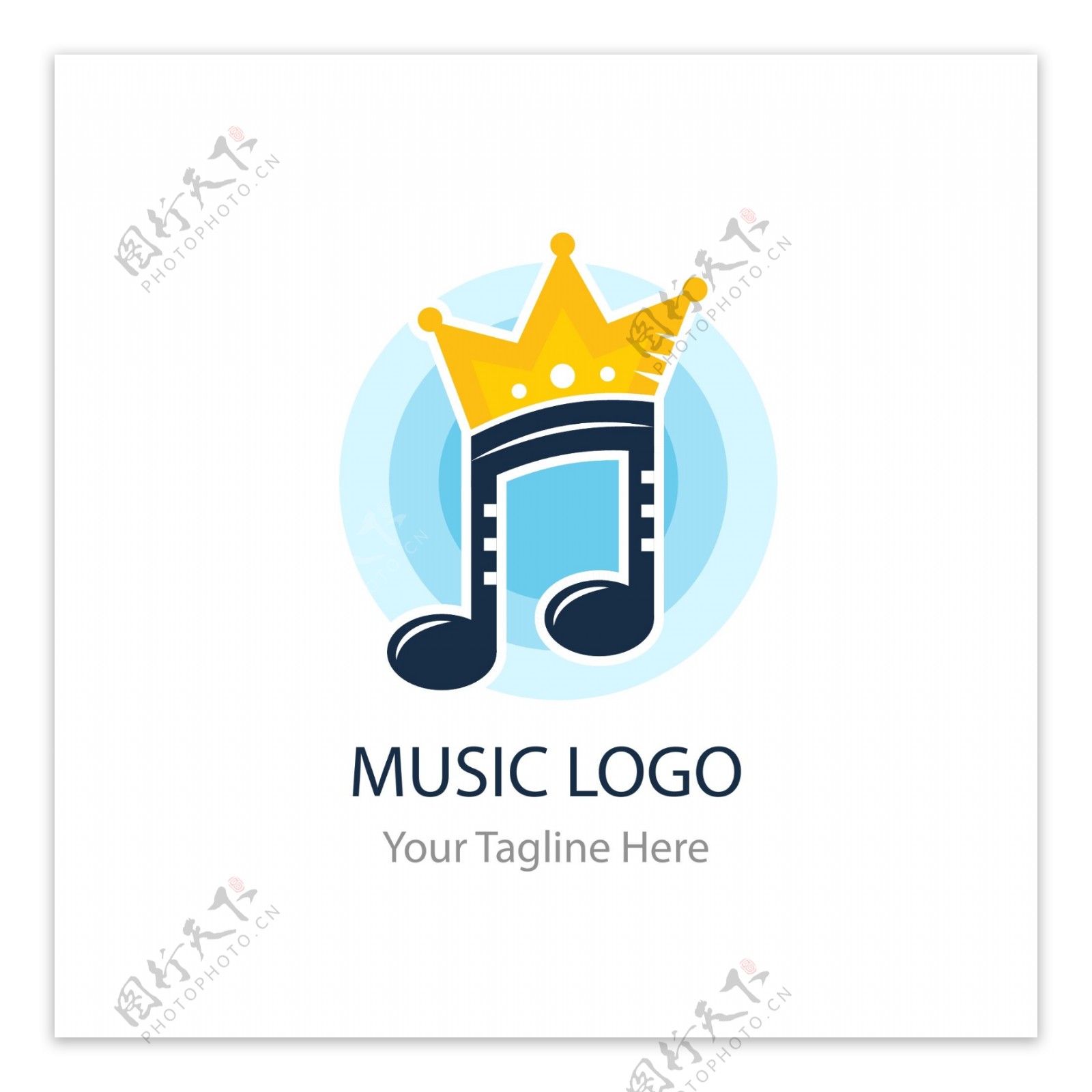 音符和皇冠logo模板