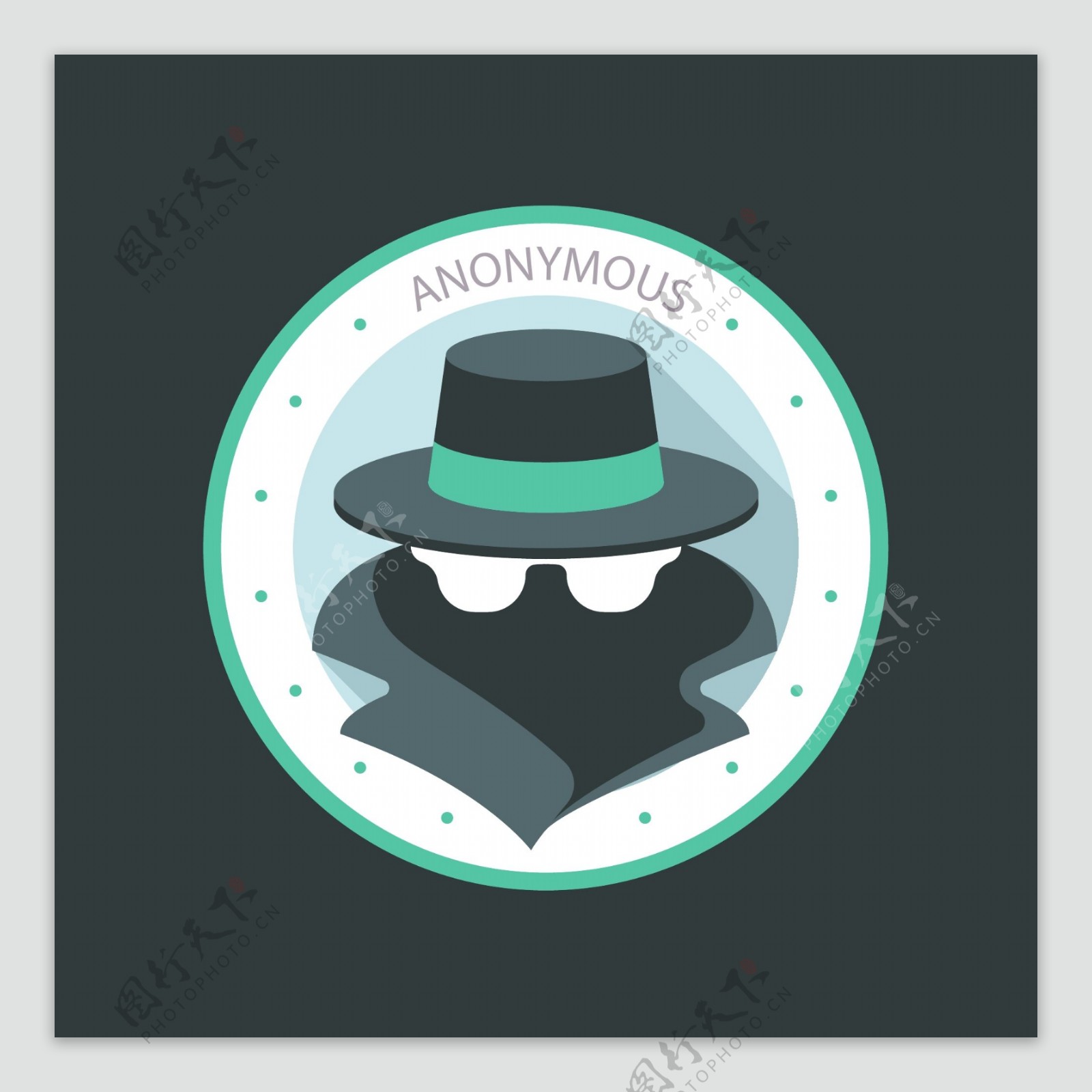 扁平化匿名标志logo模板