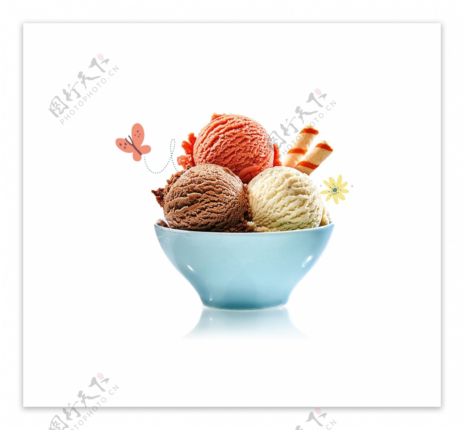 夏天冰淇淋装饰素材