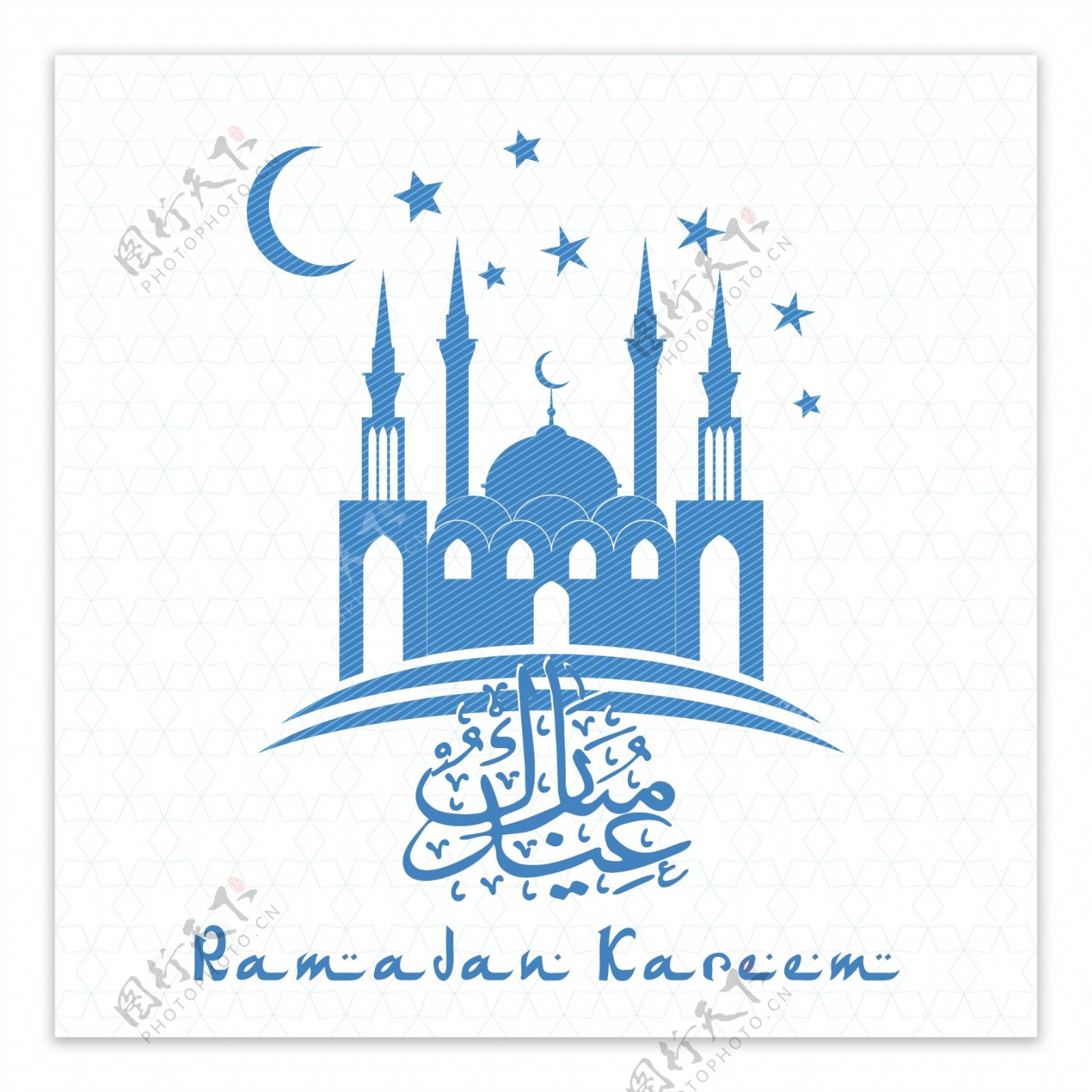 清真寺抽象伊斯兰建筑logo模板