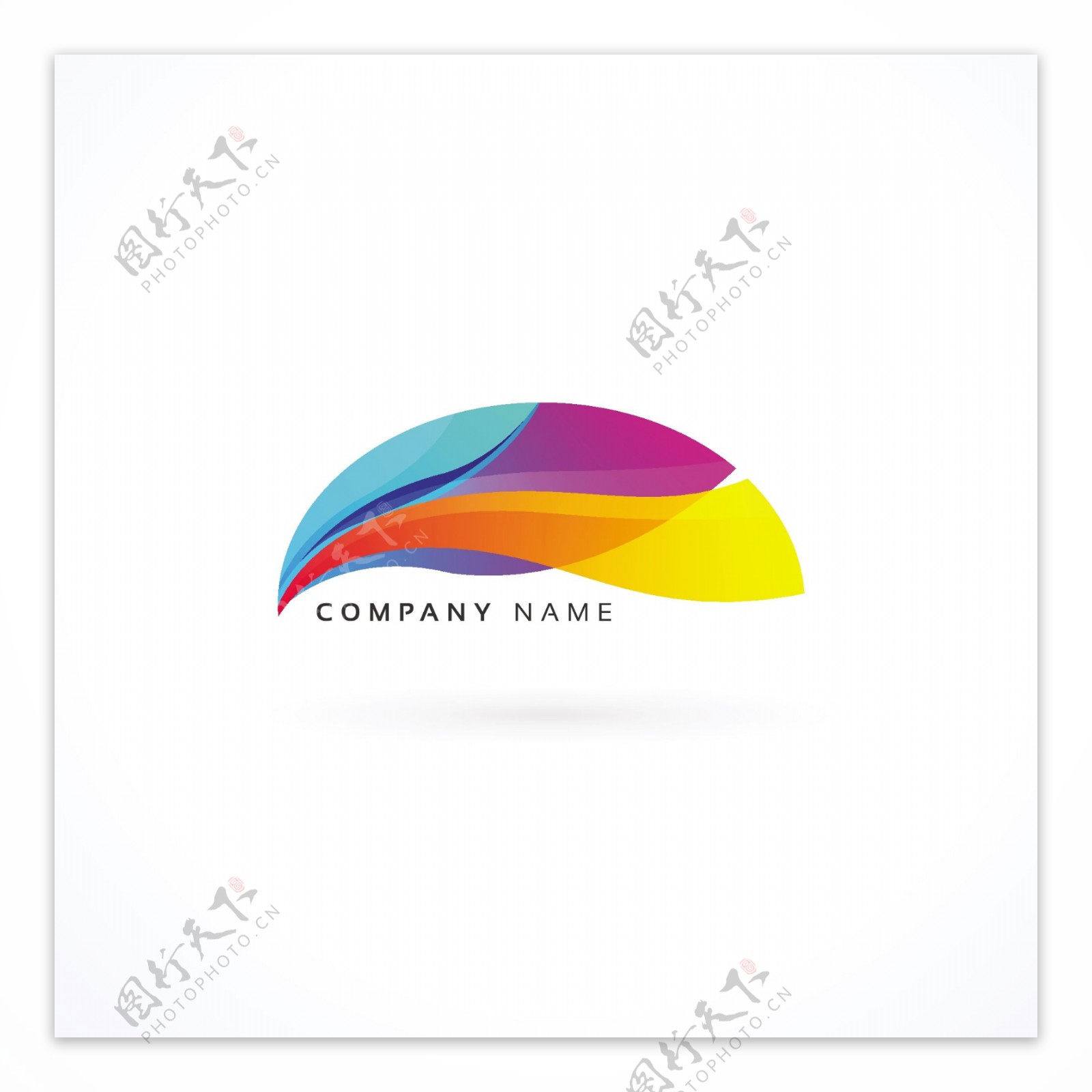 抽象形状彩色企业商标logo模板