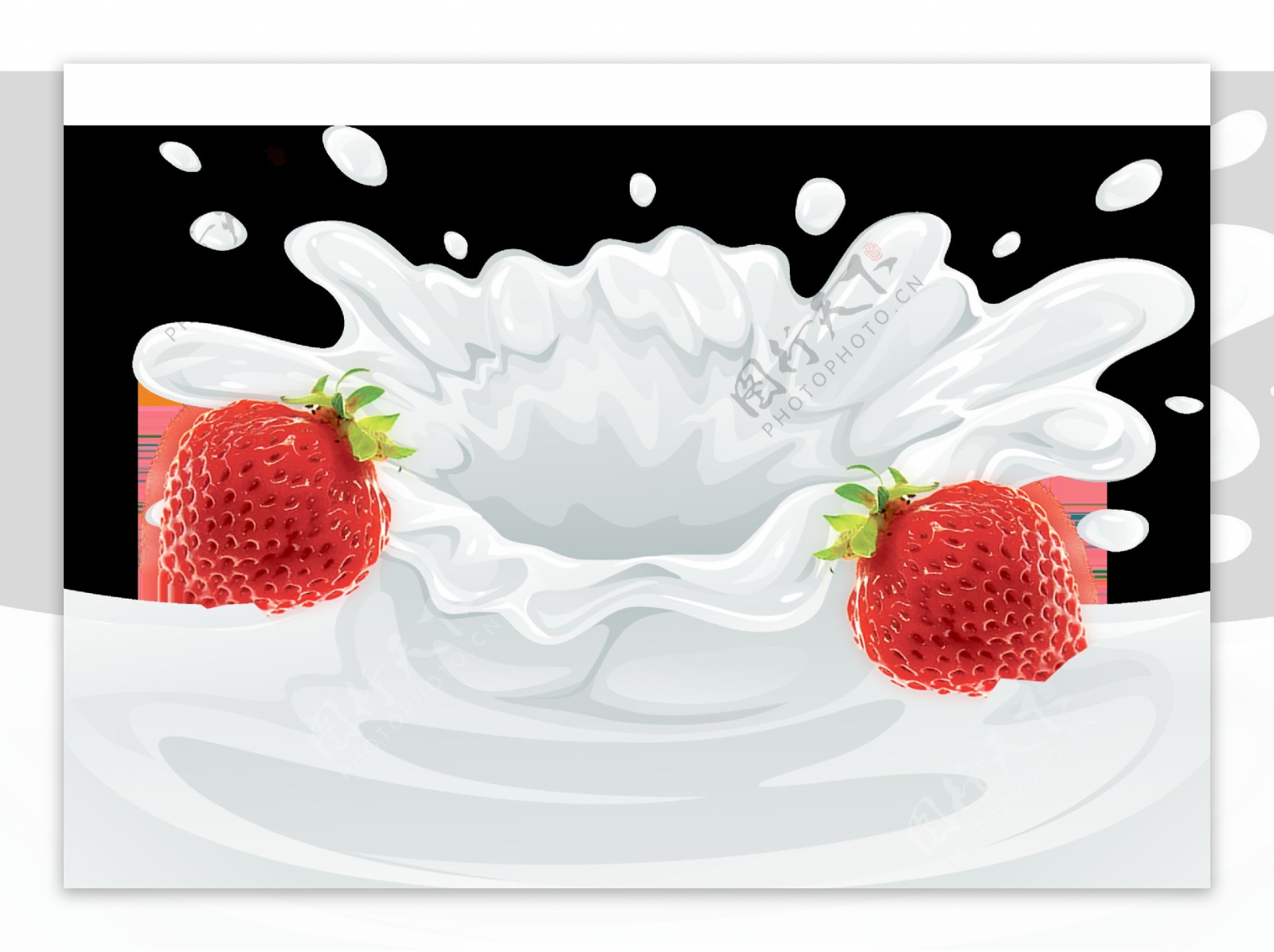 美味营养的草莓与牛奶
